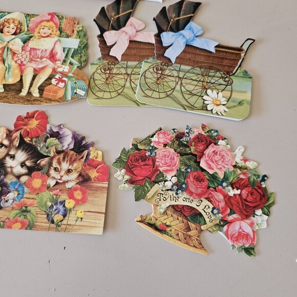 Victorian Die Cut Card (9) Ephemera Collection reproduced from antique unused - Picture 7 of 9